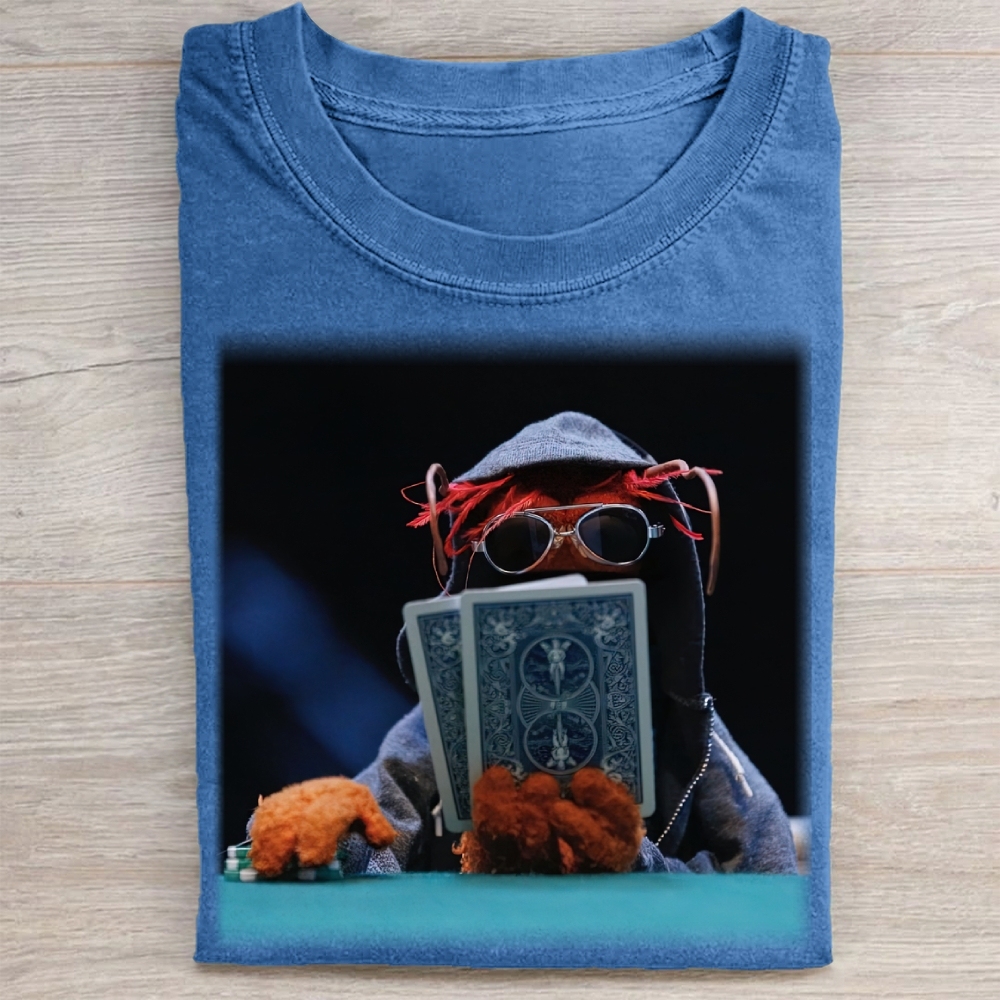 Funny Puppet Poker Washed Tee 