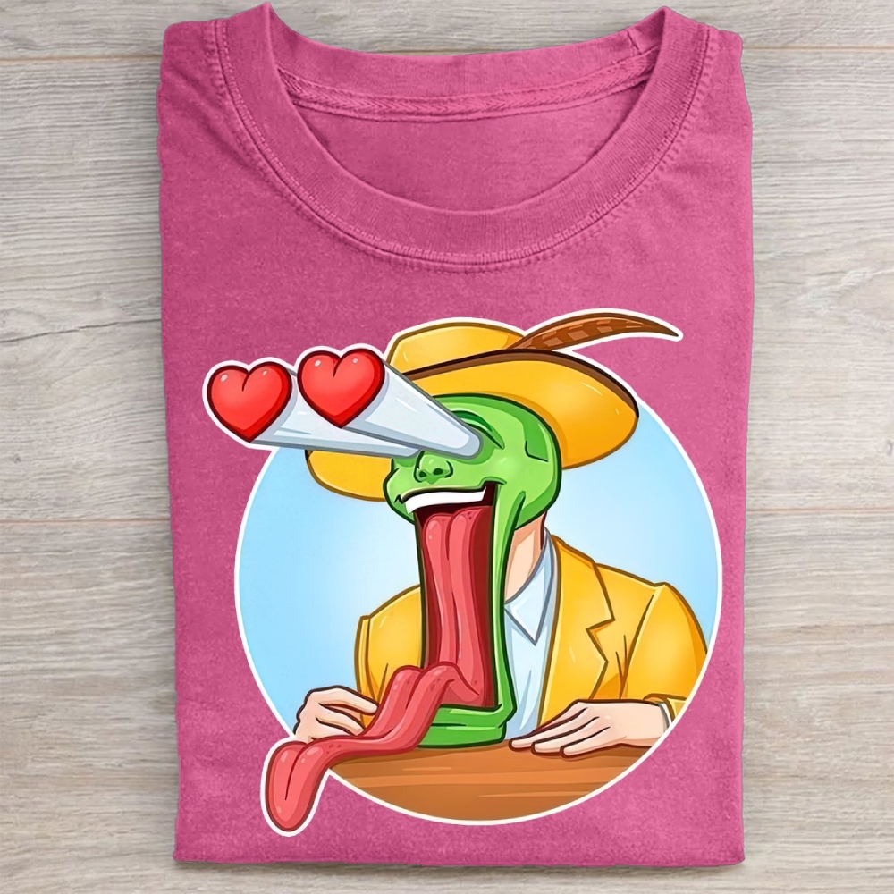 Exaggerated Humor Graphic Washed Tee