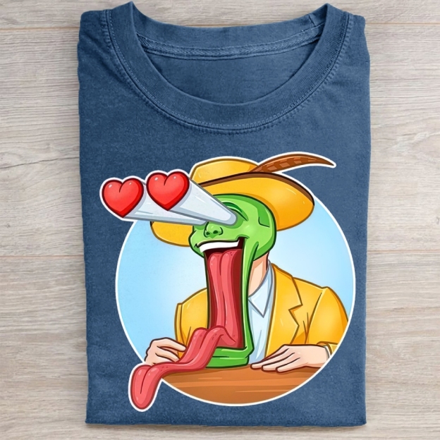 Exaggerated Humor Graphic Washed Tee 