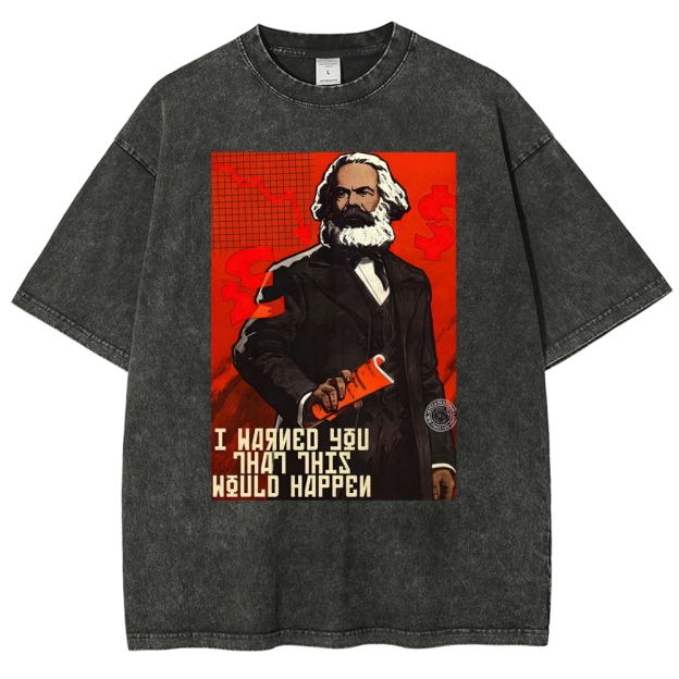 Retro Economic Crisis Graphic Washed T-Shirt 