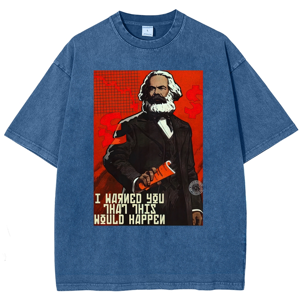 Retro Economic Crisis Graphic Washed T-Shirt 