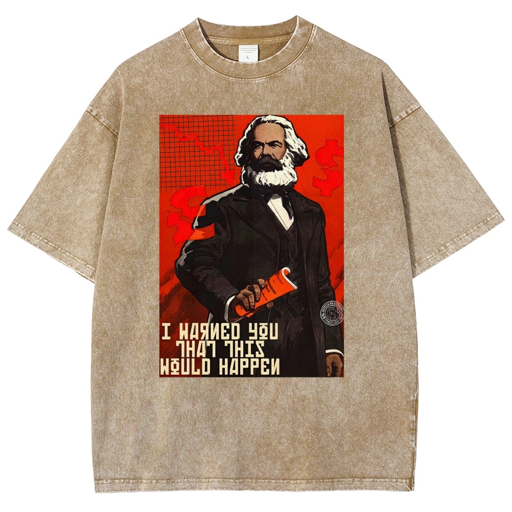 Retro Economic Crisis Graphic Washed T-Shirt 