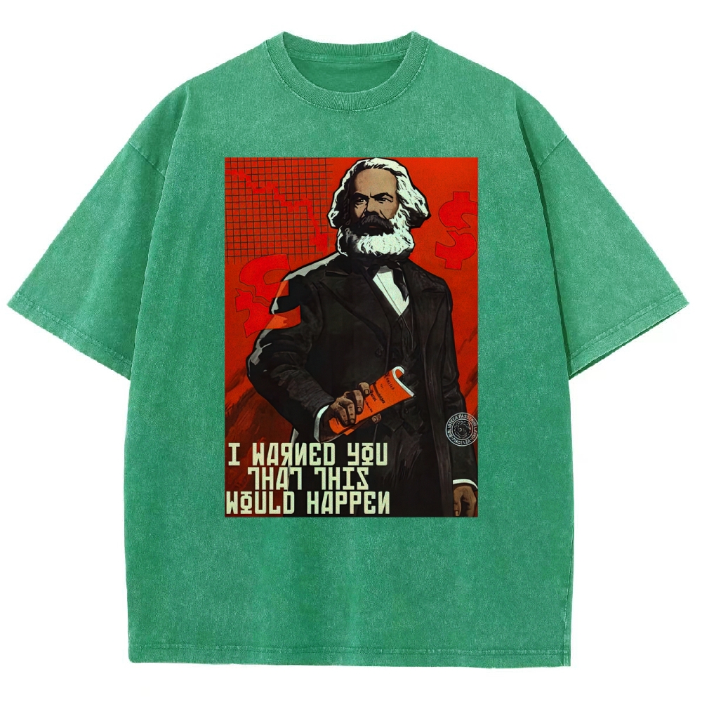 Retro Economic Crisis Graphic Washed T-Shirt 