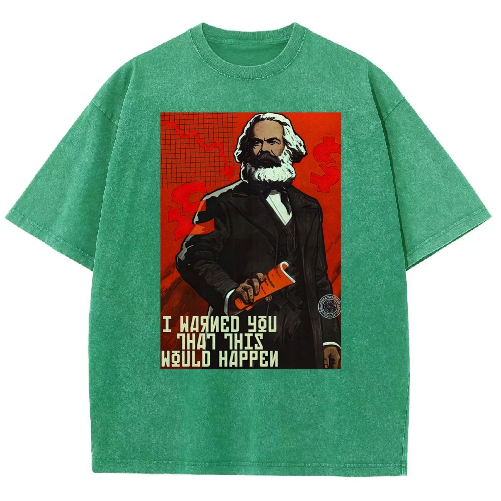 Retro Economic Crisis Graphic Washed T-Shirt 