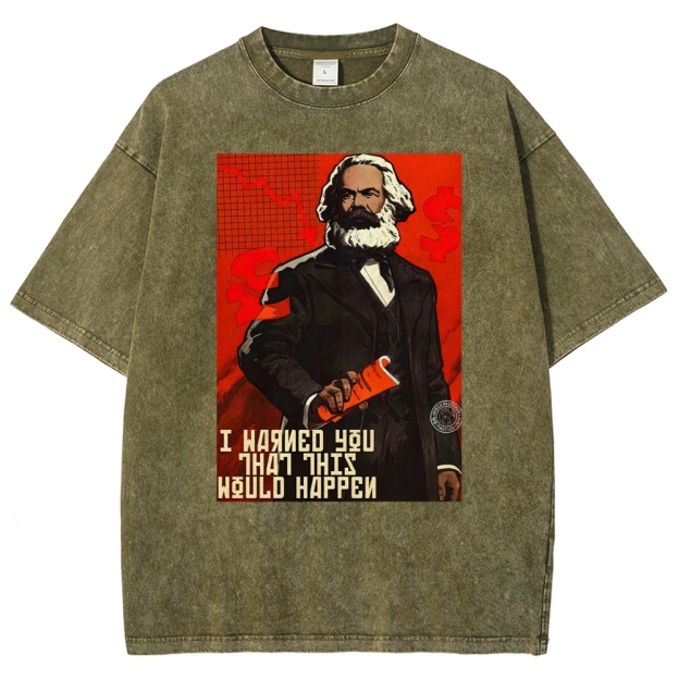 Retro Economic Crisis Graphic Washed T-Shirt 