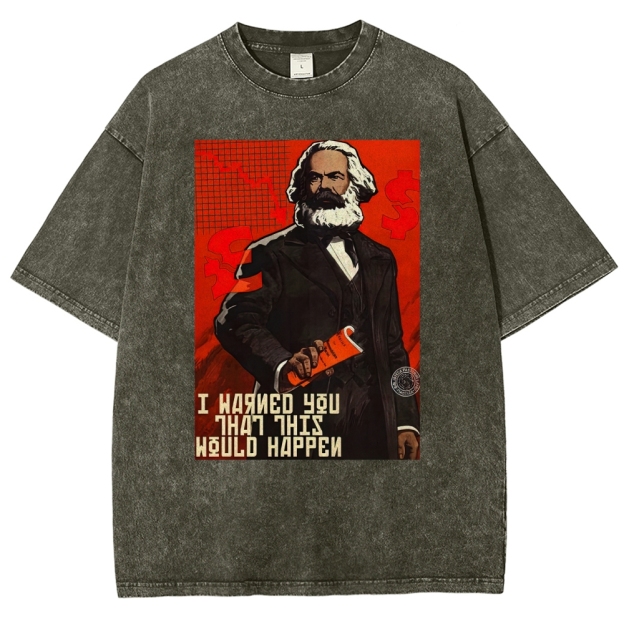 Retro Economic Crisis Graphic Washed T-Shirt 