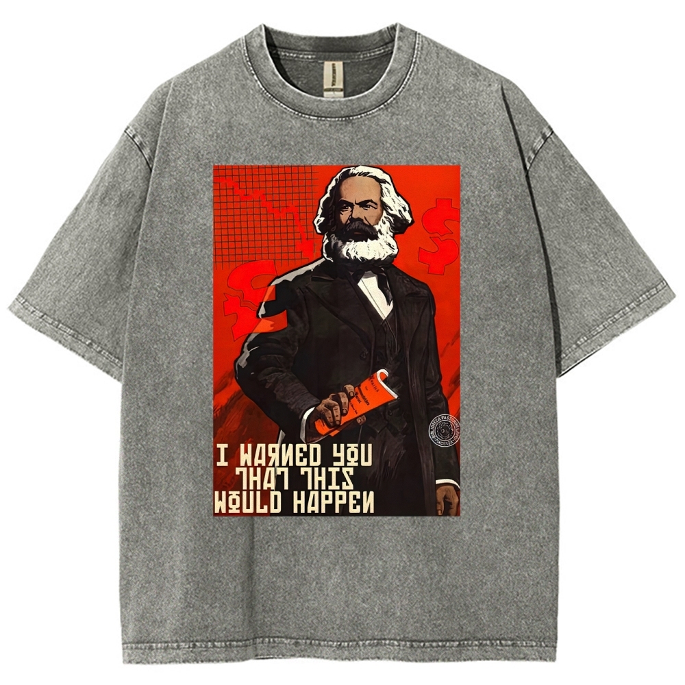 Retro Economic Crisis Graphic Washed T-Shirt 