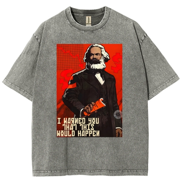 Retro Economic Crisis Graphic Washed T-Shirt 