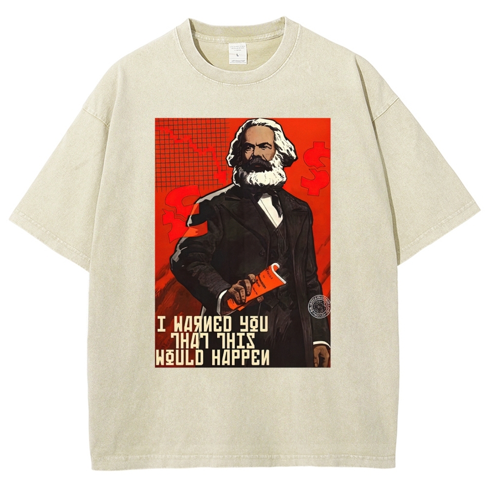 Retro Economic Crisis Graphic Washed T-Shirt 