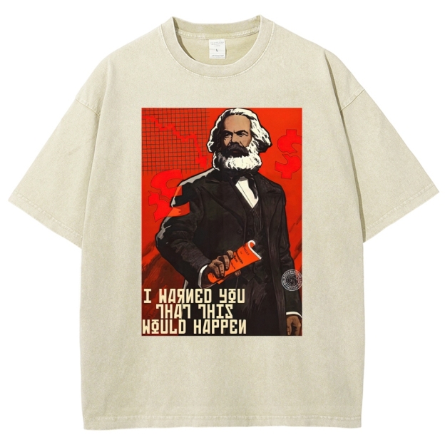 Retro Economic Crisis Graphic Washed T-Shirt 