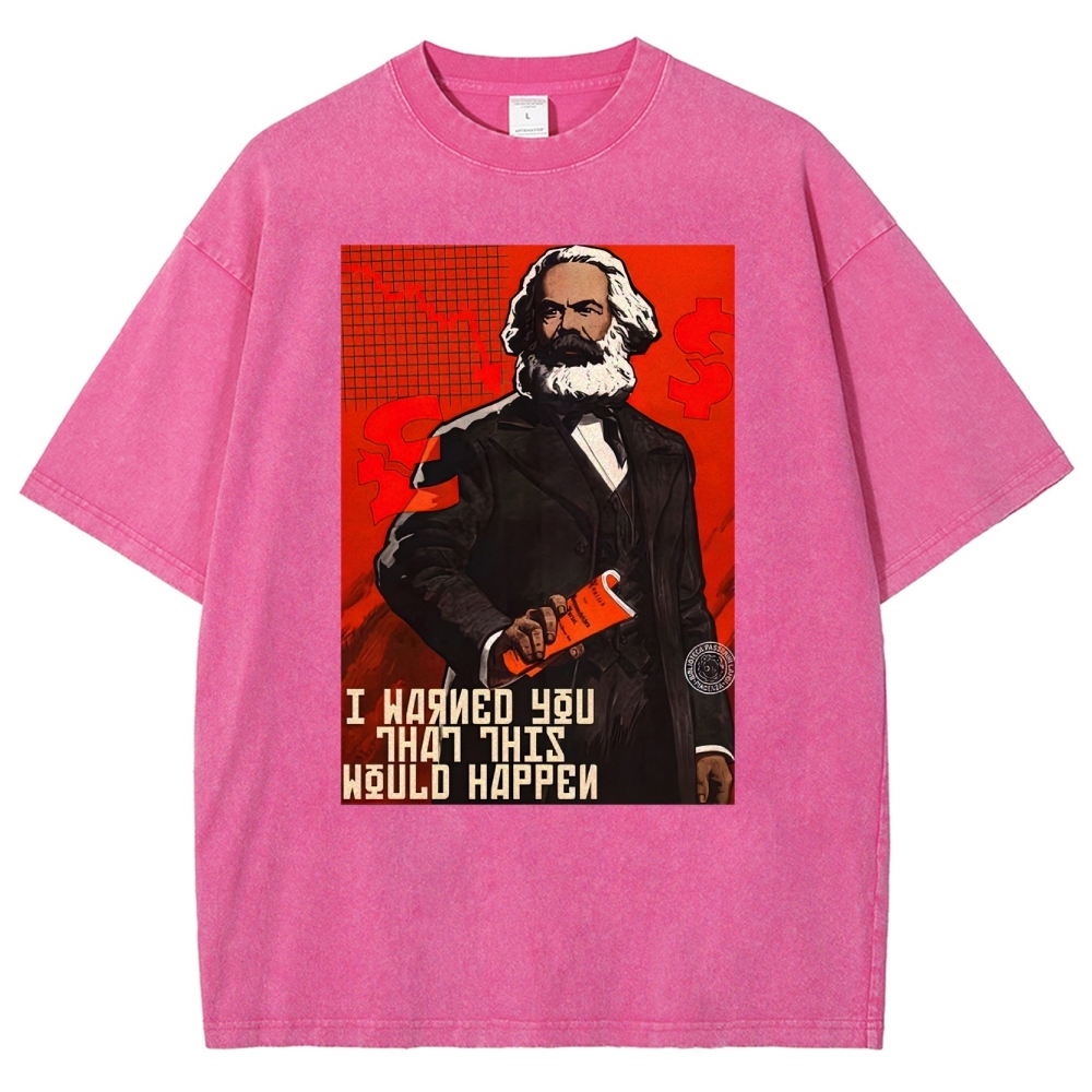 Retro Economic Crisis Graphic Washed T-Shirt 