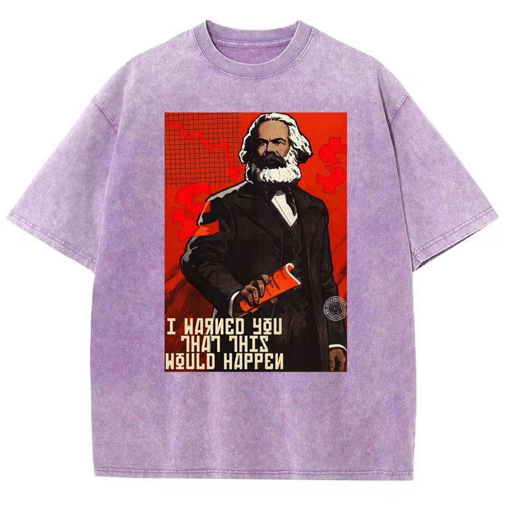 Retro Economic Crisis Graphic Washed T-Shirt 