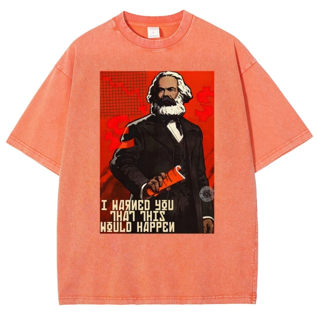 Retro Economic Crisis Graphic Washed T-Shirt 