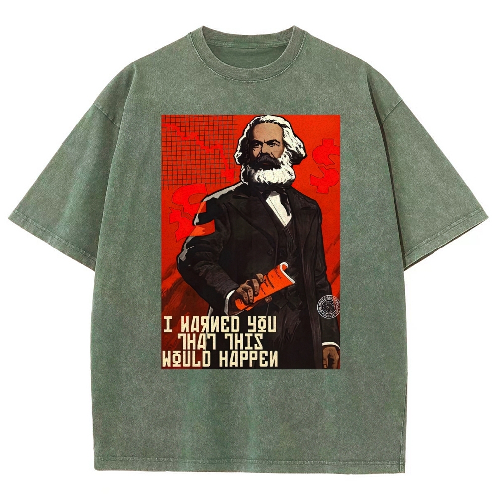 Retro Economic Crisis Graphic Washed T-Shirt 