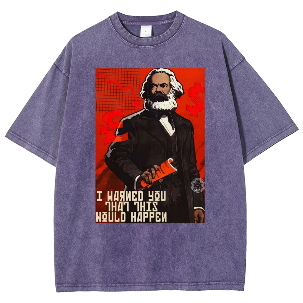 Retro Economic Crisis Graphic Washed T-Shirt 