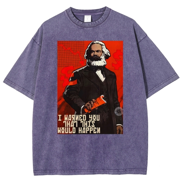 Retro Economic Crisis Graphic Washed T-Shirt 