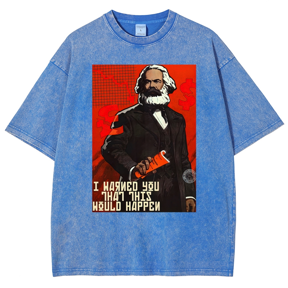 Retro Economic Crisis Graphic Washed T-Shirt 