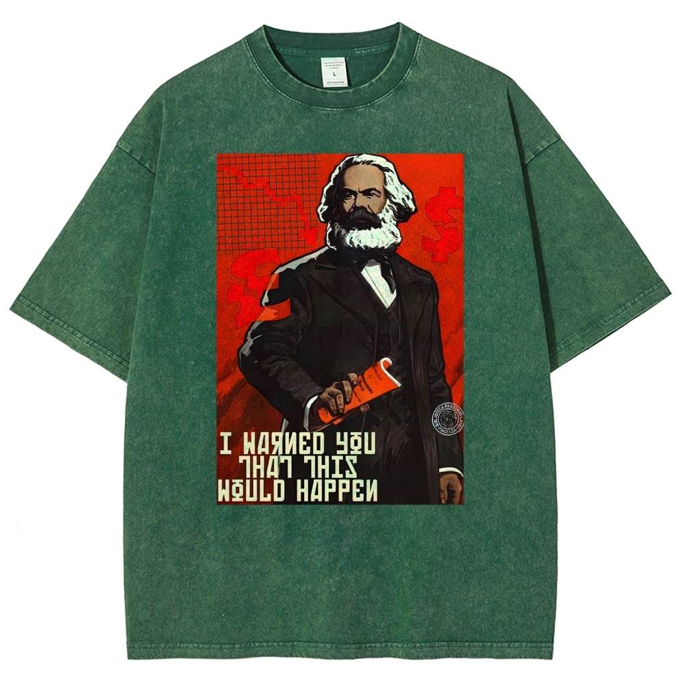 Retro Economic Crisis Graphic Washed T-Shirt 