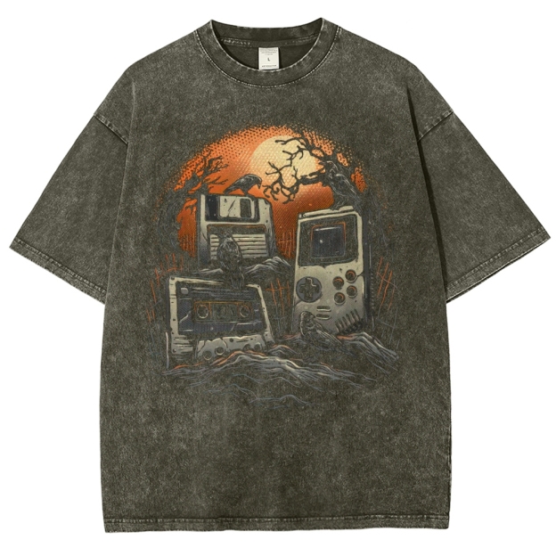 Retro Graveyard Washed T-Shirt 