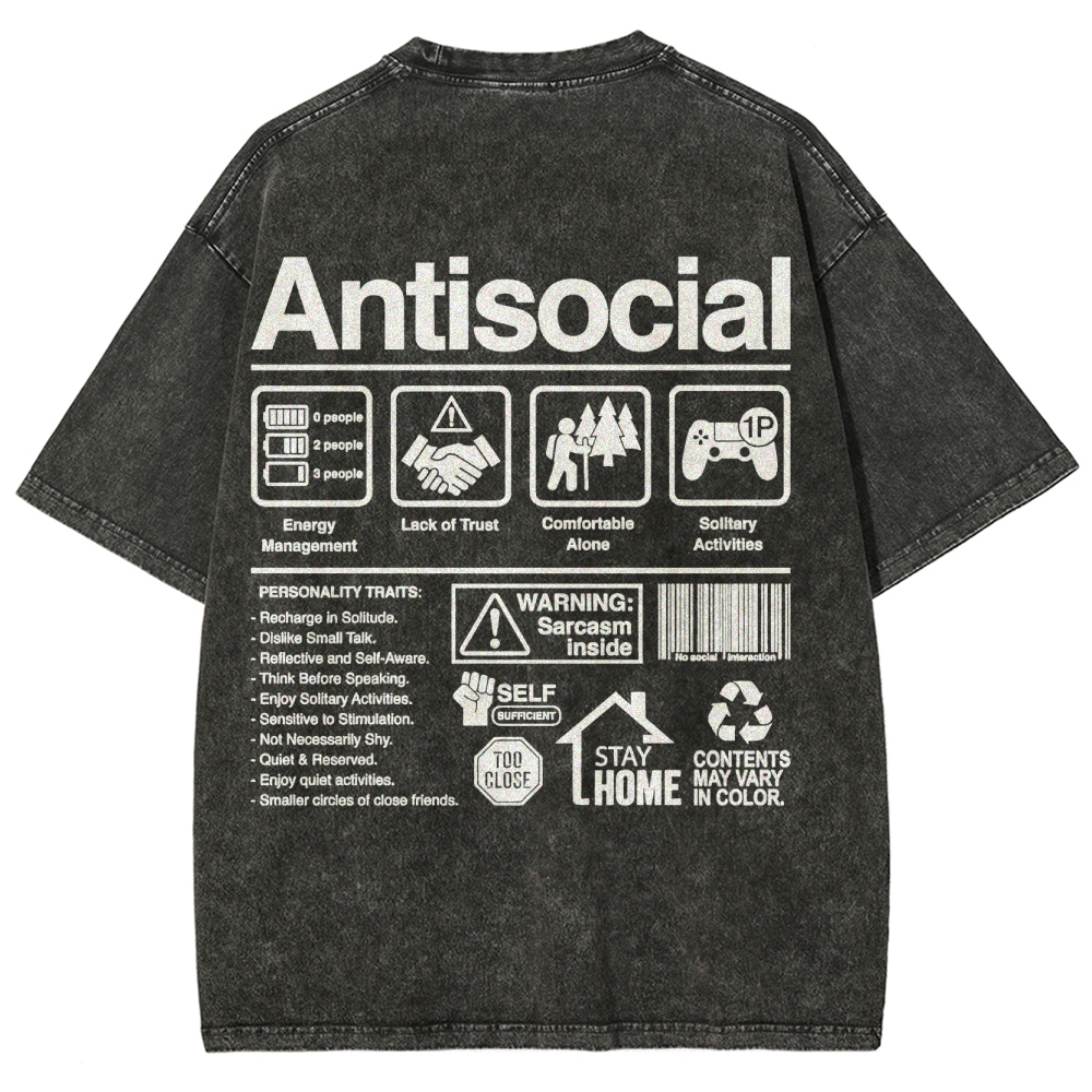 Retro Economic Crisis Graphic Washed T-Shirt 