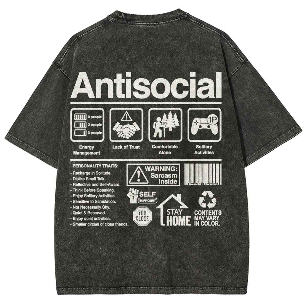 Retro Economic Crisis Graphic Washed T-Shirt
