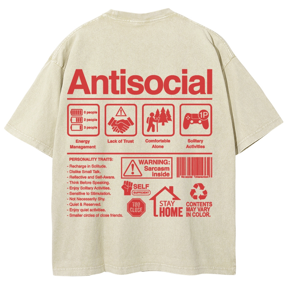 Retro Economic Crisis Graphic Washed T-Shirt 