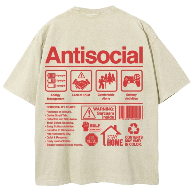 Retro Economic Crisis Graphic Washed T-Shirt 