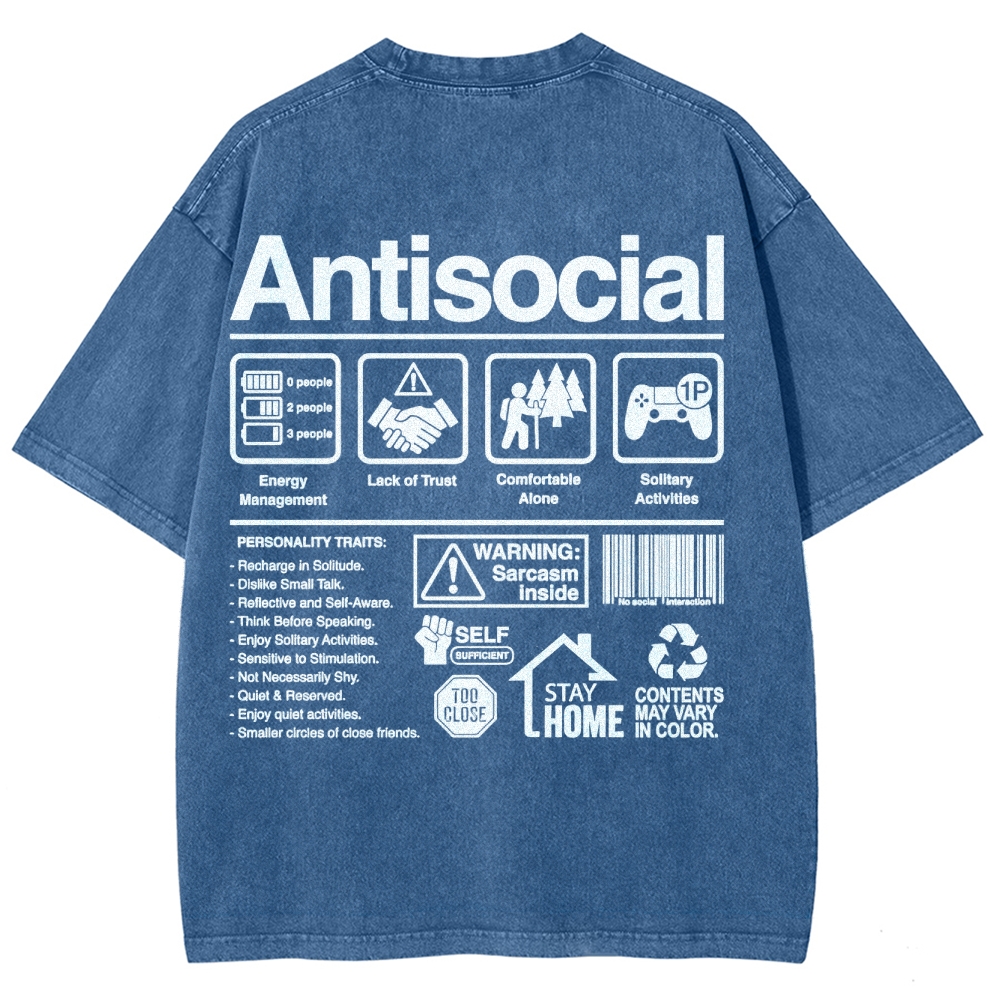 Retro Economic Crisis Graphic Washed T-Shirt 