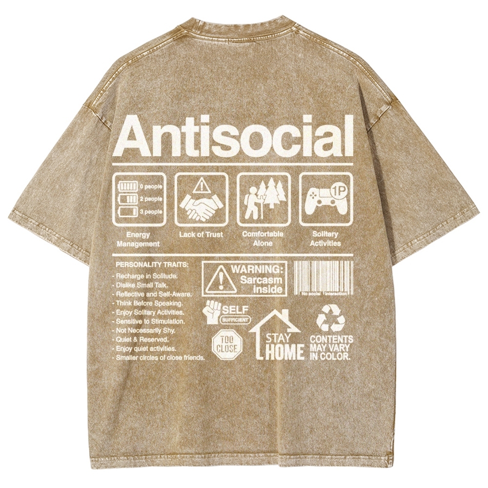 Retro Economic Crisis Graphic Washed T-Shirt 
