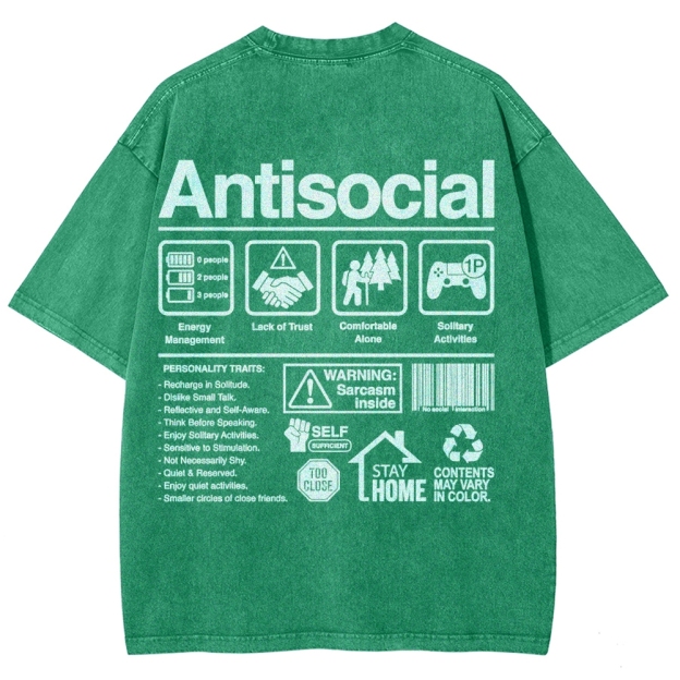 Retro Economic Crisis Graphic Washed T-Shirt 