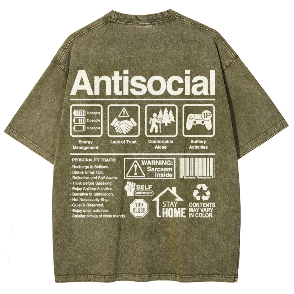 Retro Economic Crisis Graphic Washed T-Shirt 