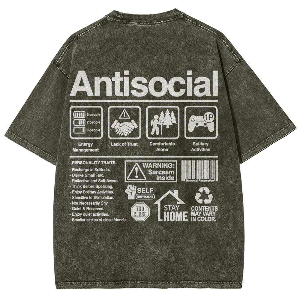 Retro Economic Crisis Graphic Washed T-Shirt 