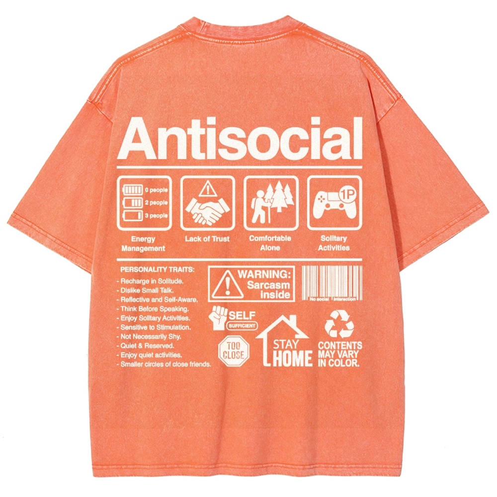 Retro Economic Crisis Graphic Washed T-Shirt 