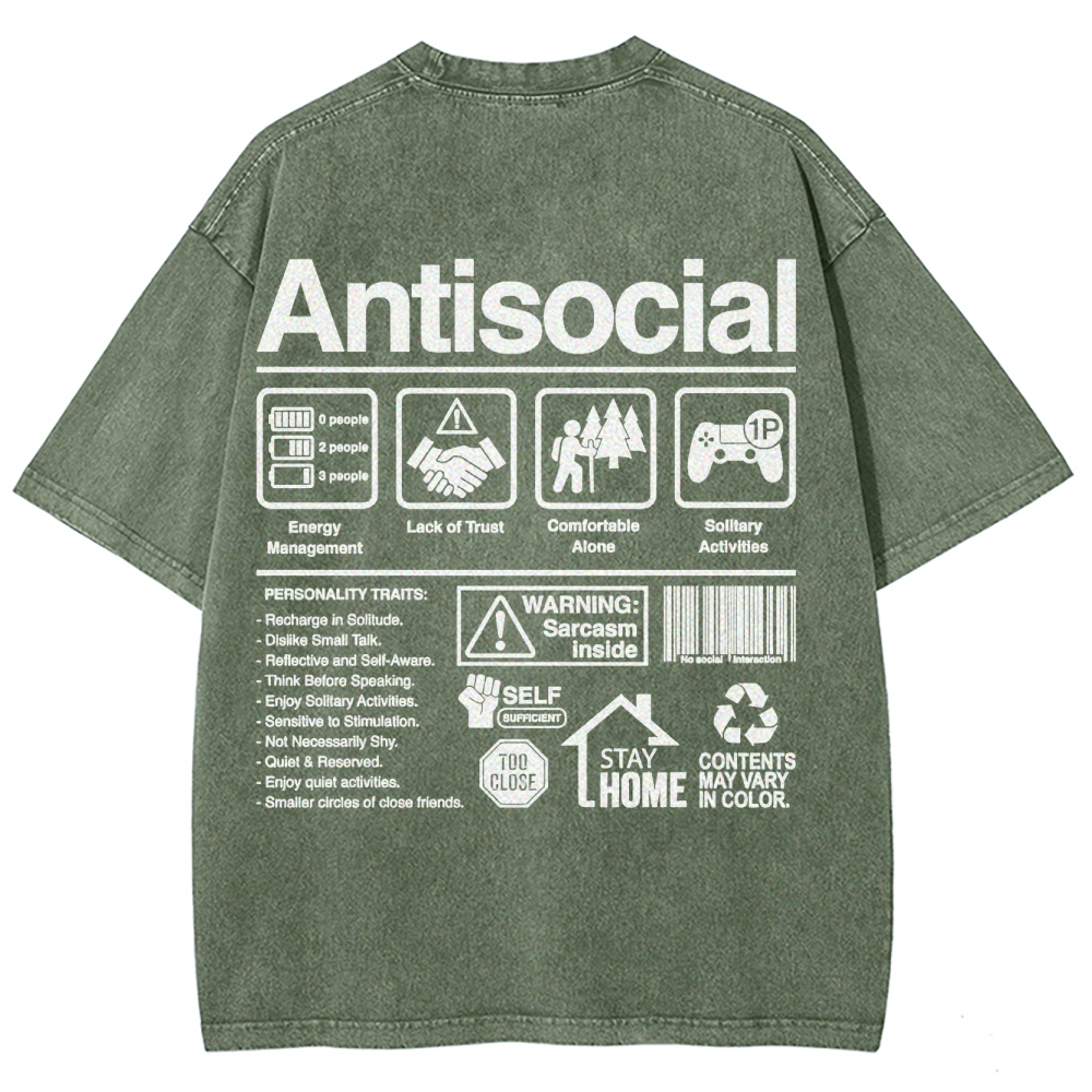 Retro Economic Crisis Graphic Washed T-Shirt 