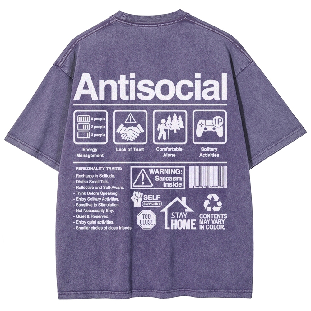 Retro Economic Crisis Graphic Washed T-Shirt 