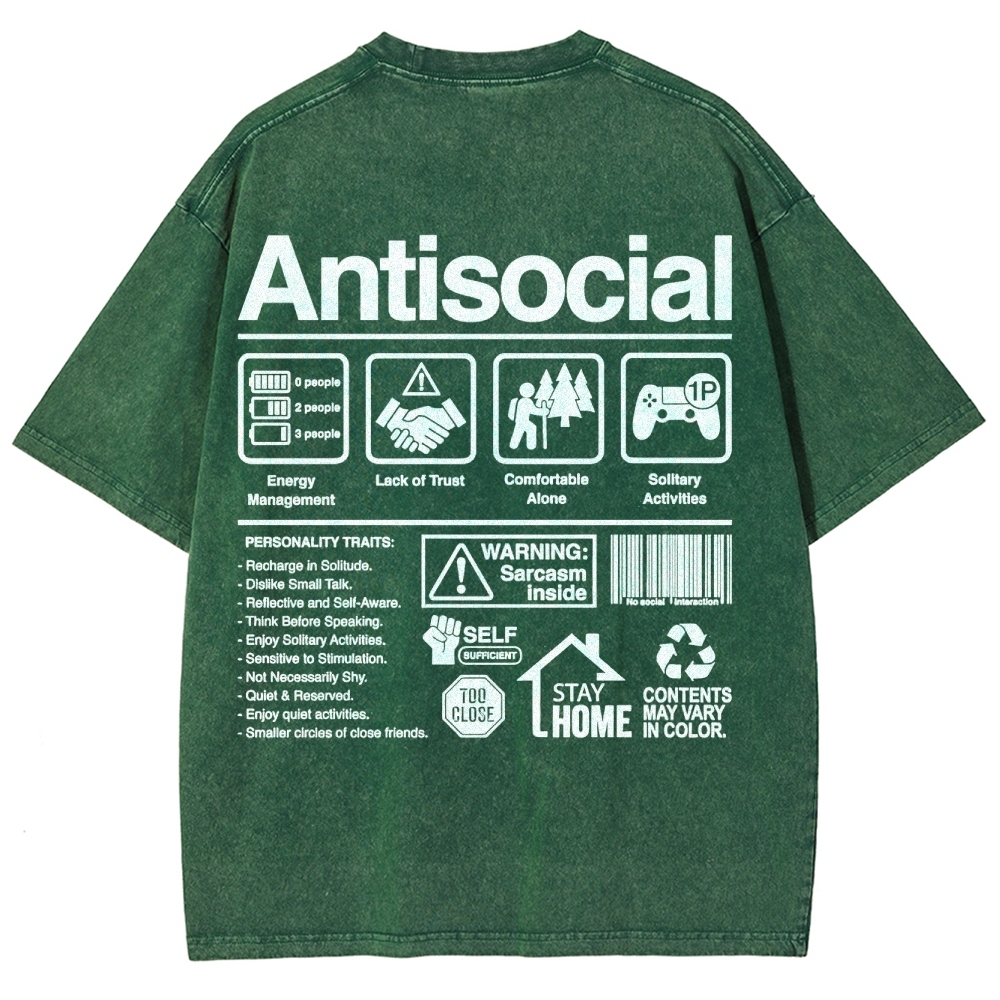 Retro Economic Crisis Graphic Washed T-Shirt 