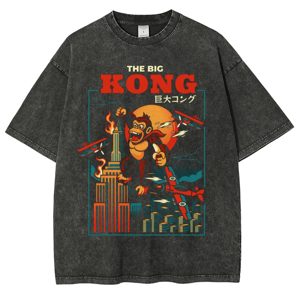 "The Big Kong" Retro Giant Ape Washed T-Shirt
