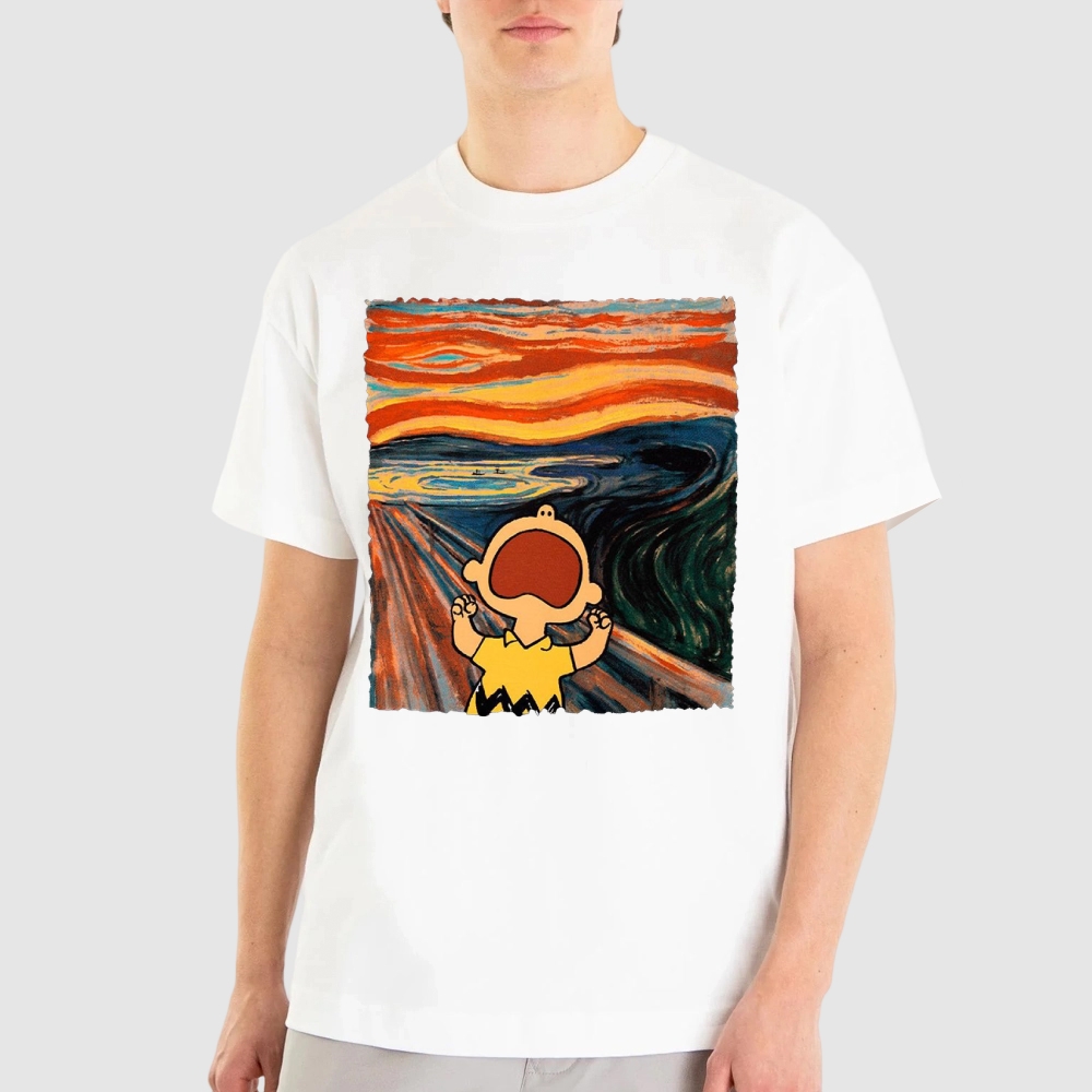 "The Scream" Charlie Brown Parody Cotton T-shirt