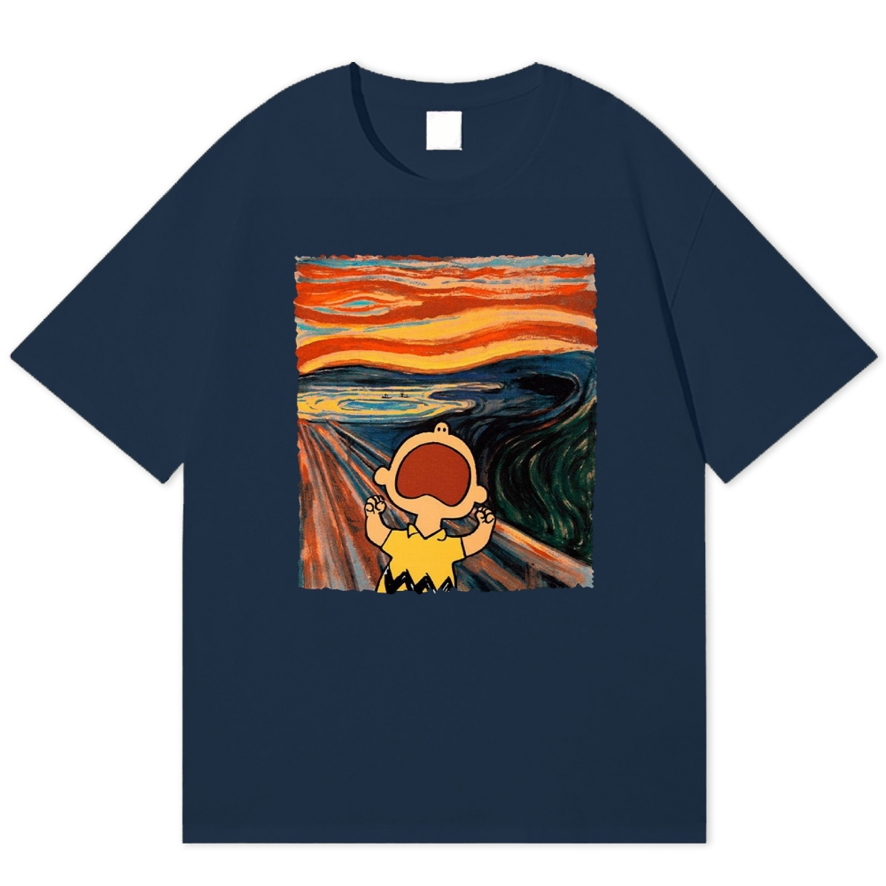 "The Scream" Charlie Brown Parody Cotton T-shirt