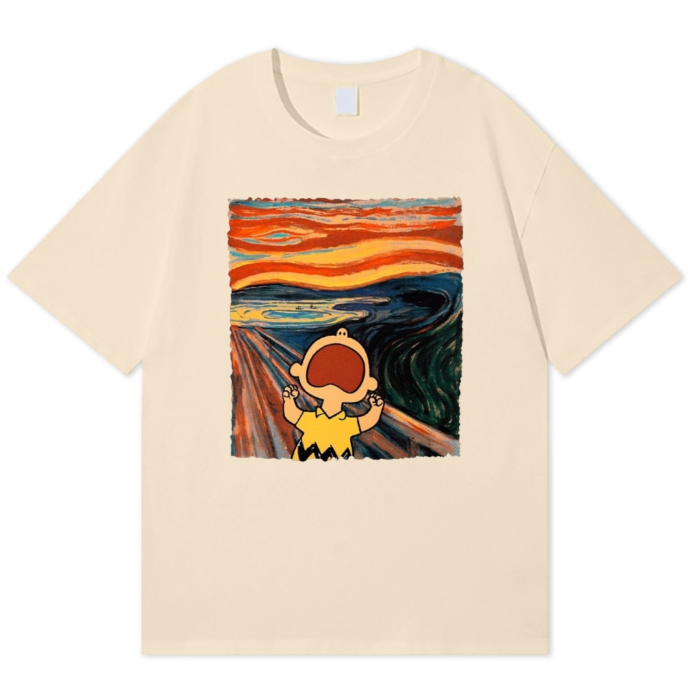 "The Scream" Charlie Brown Parody Cotton T-shirt