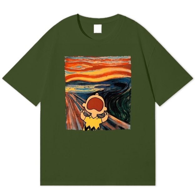 "The Scream" Charlie Brown Parody Cotton T-shirt