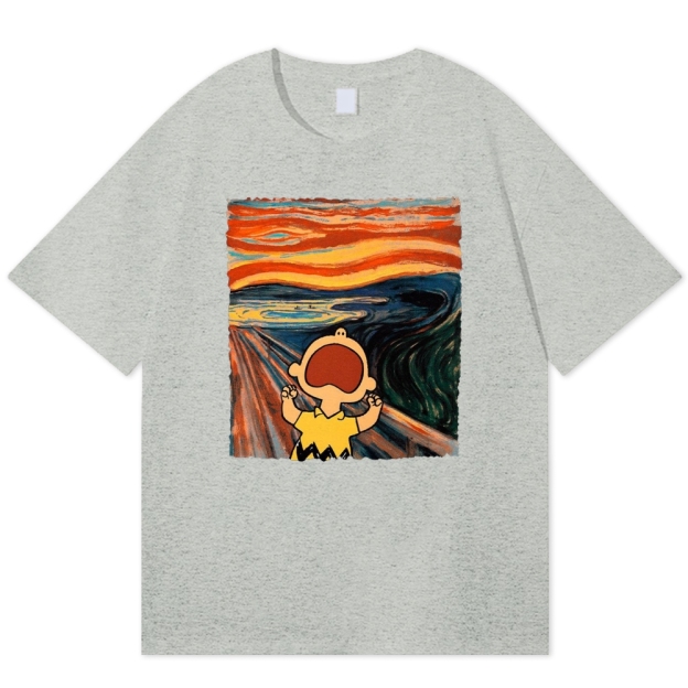 "The Scream" Charlie Brown Parody Cotton T-shirt
