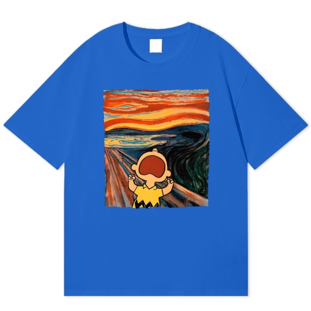 "The Scream" Charlie Brown Parody Cotton T-shirt