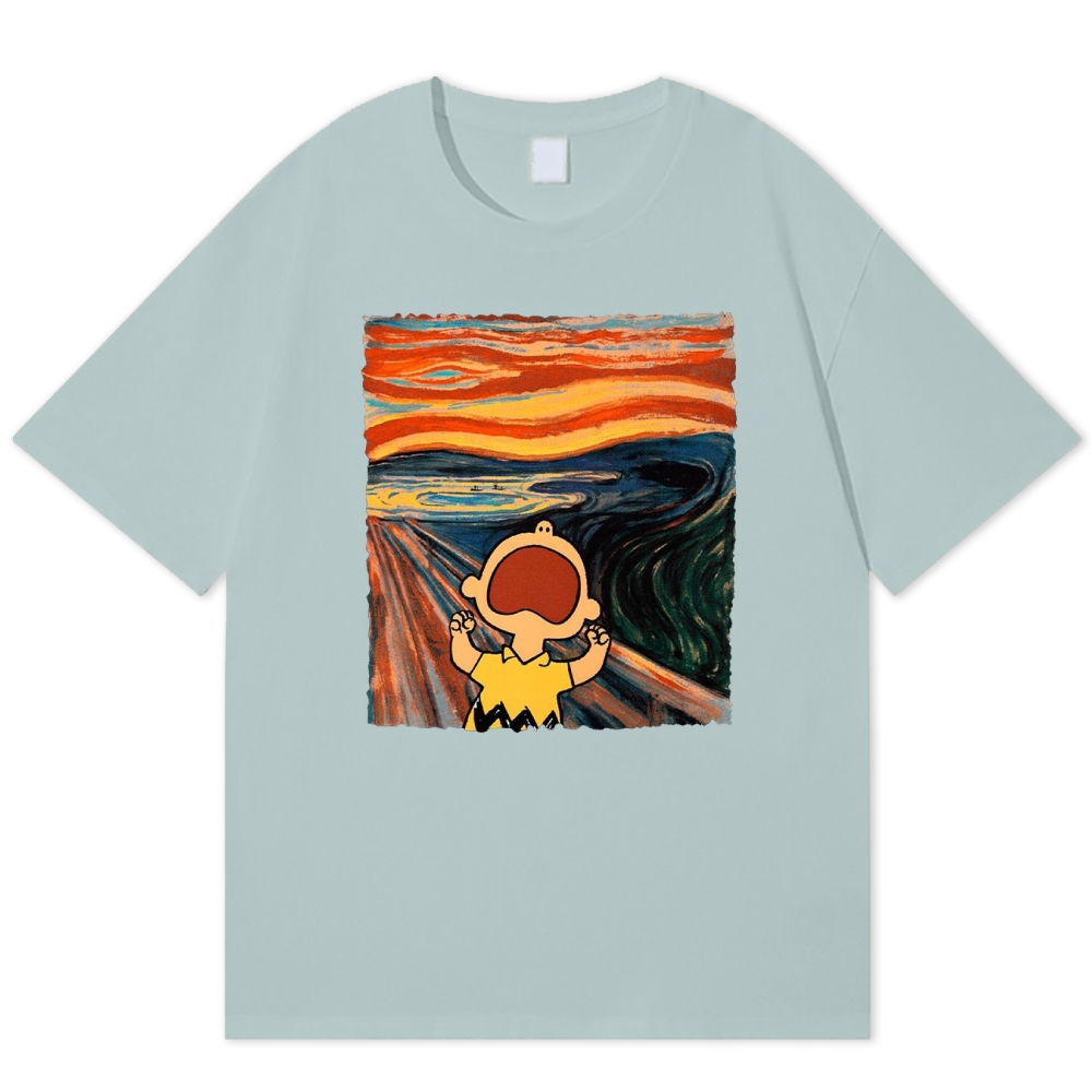 "The Scream" Charlie Brown Parody Cotton T-shirt