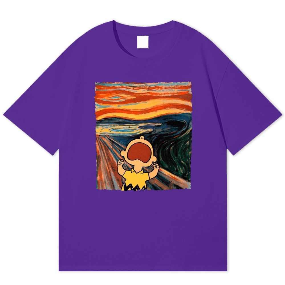 "The Scream" Charlie Brown Parody Cotton T-shirt
