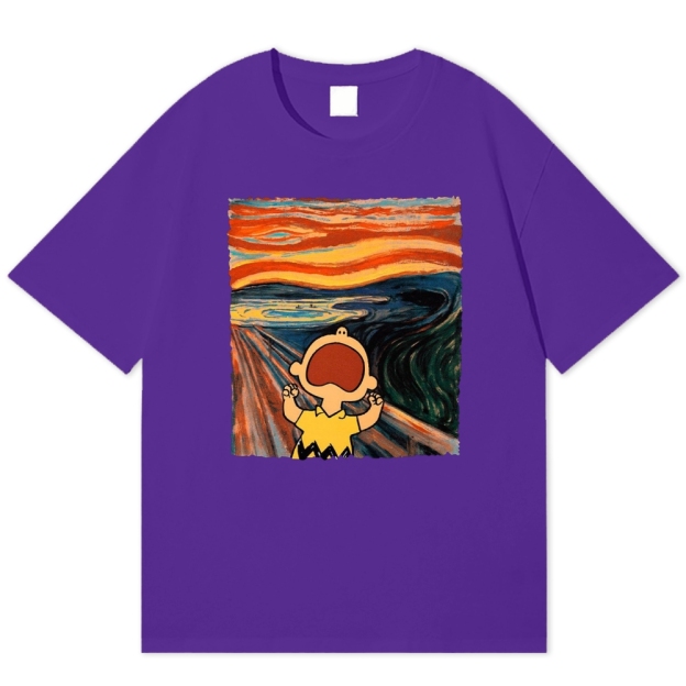 "The Scream" Charlie Brown Parody Cotton T-shirt