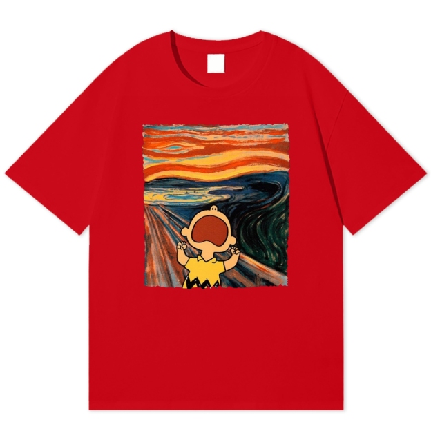 "The Scream" Charlie Brown Parody Cotton T-shirt