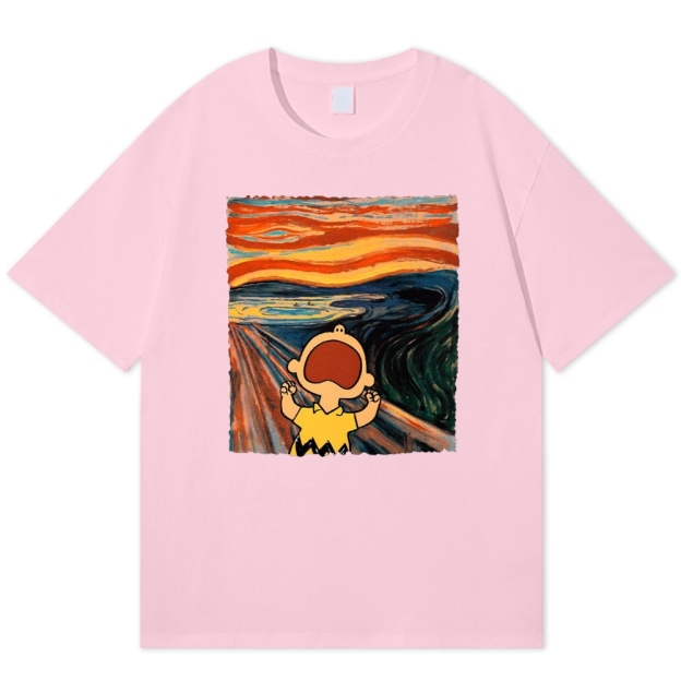"The Scream" Charlie Brown Parody Cotton T-shirt