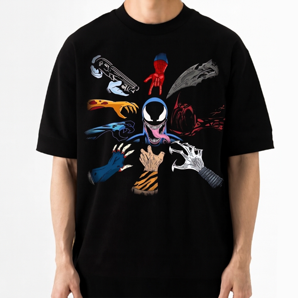 Symbiote Hand Collage Cotton T-shirt 