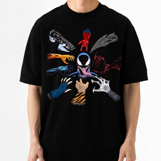Symbiote Hand Collage Cotton T-shirt 